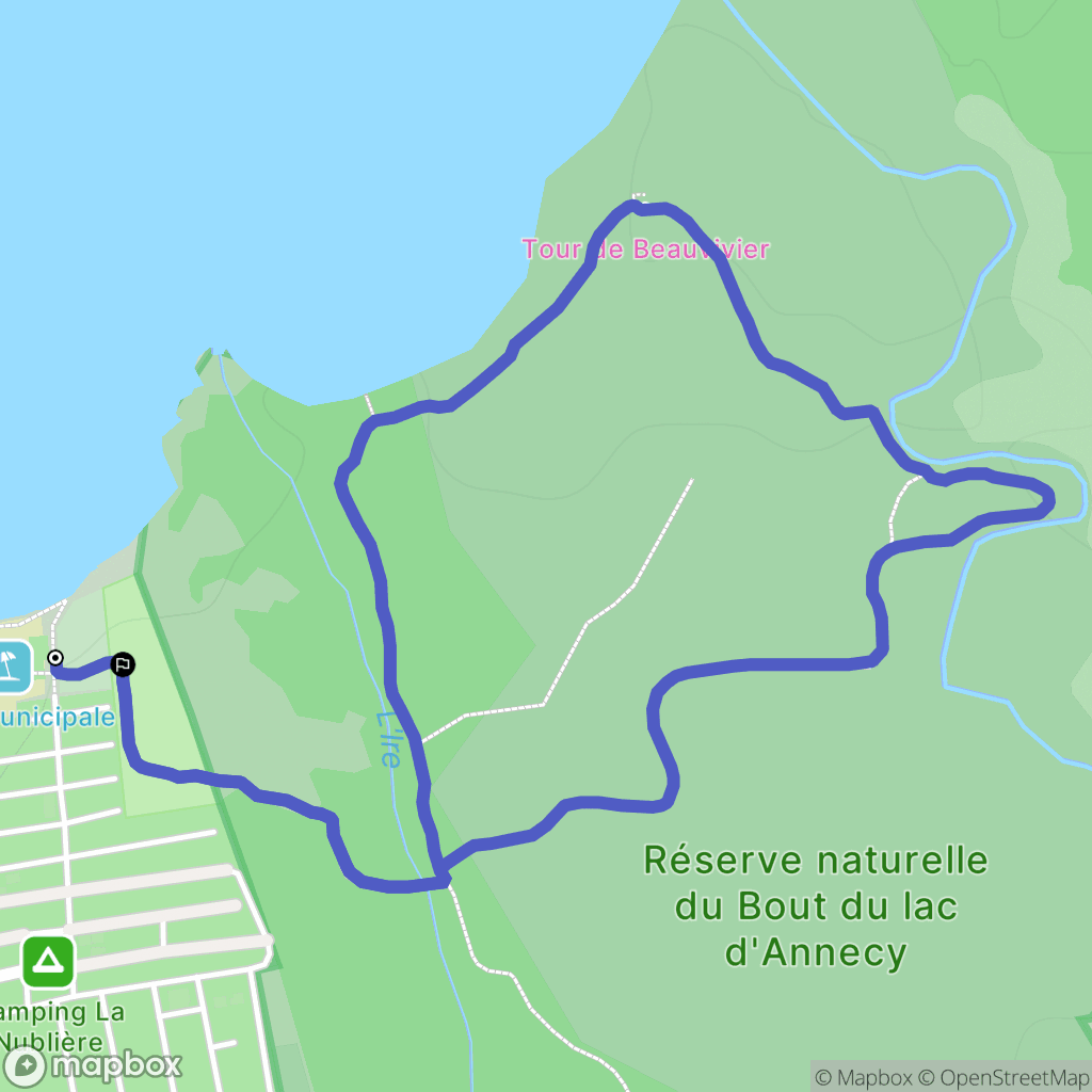 Doussard : carte du parcours de randonnée - France