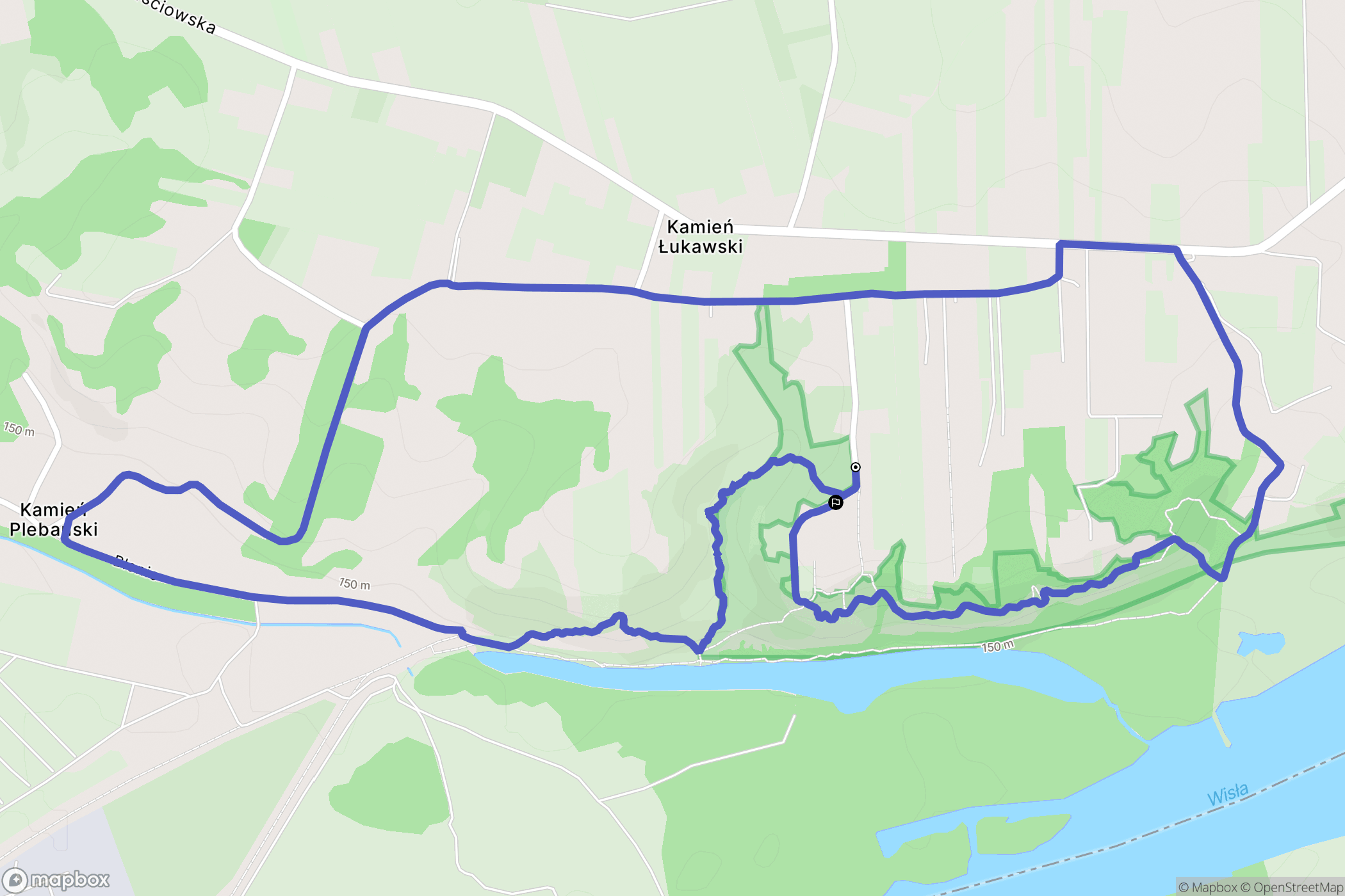 Kamień Łukawski: mapa trasy - Poland