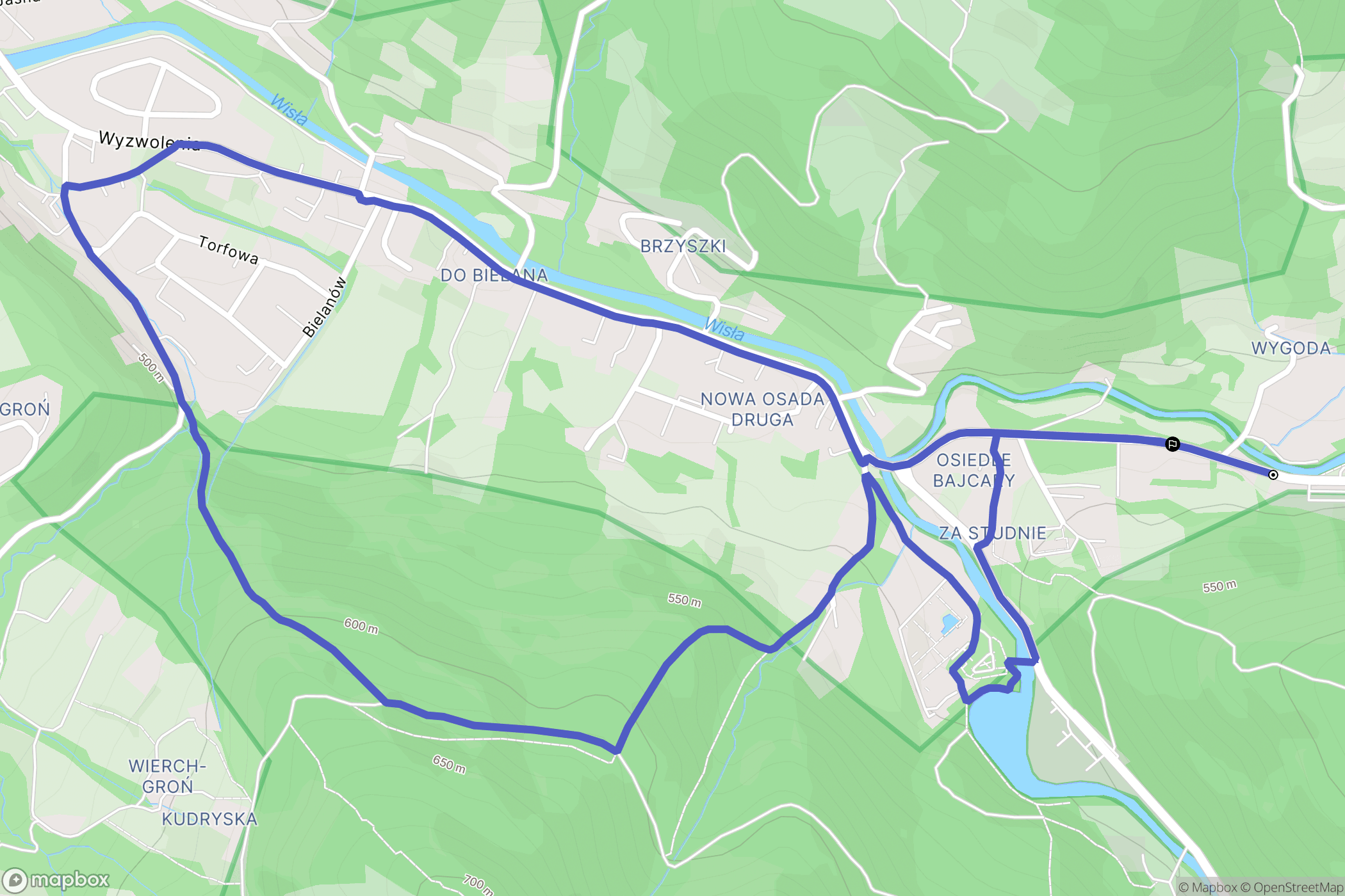 Wisła: mapa trasy - Poland