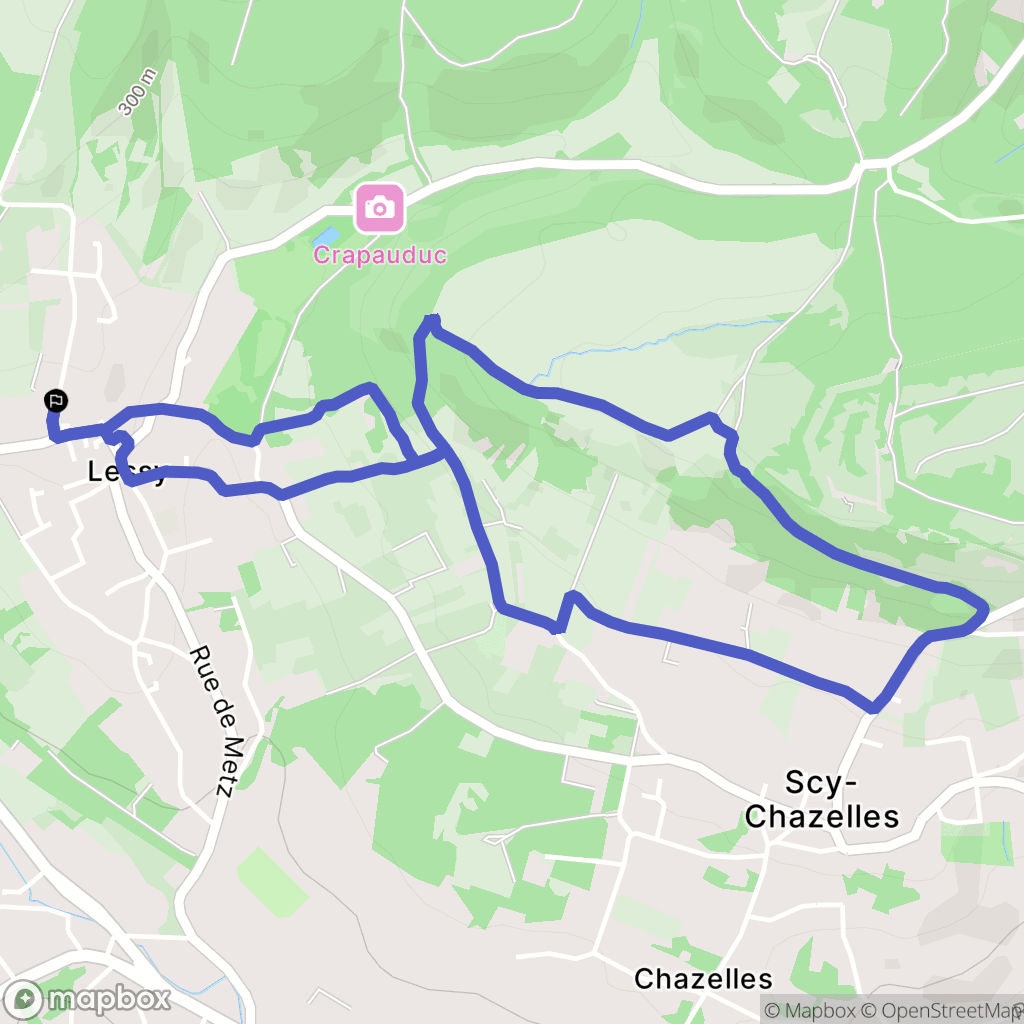 Lessy : carte du parcours de randonnée - France