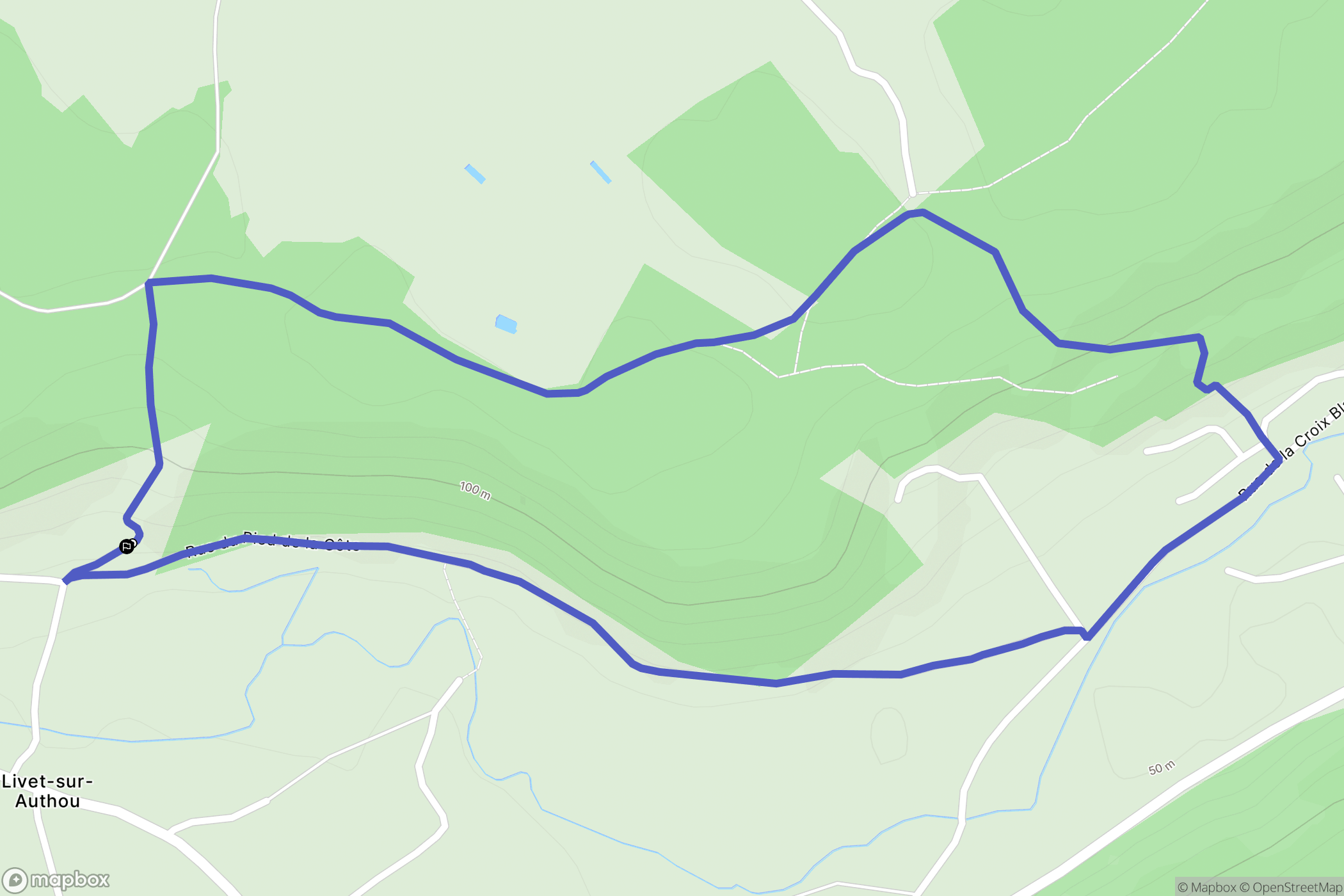 Livet-sur-Authou : carte du parcours de randonnée - France
