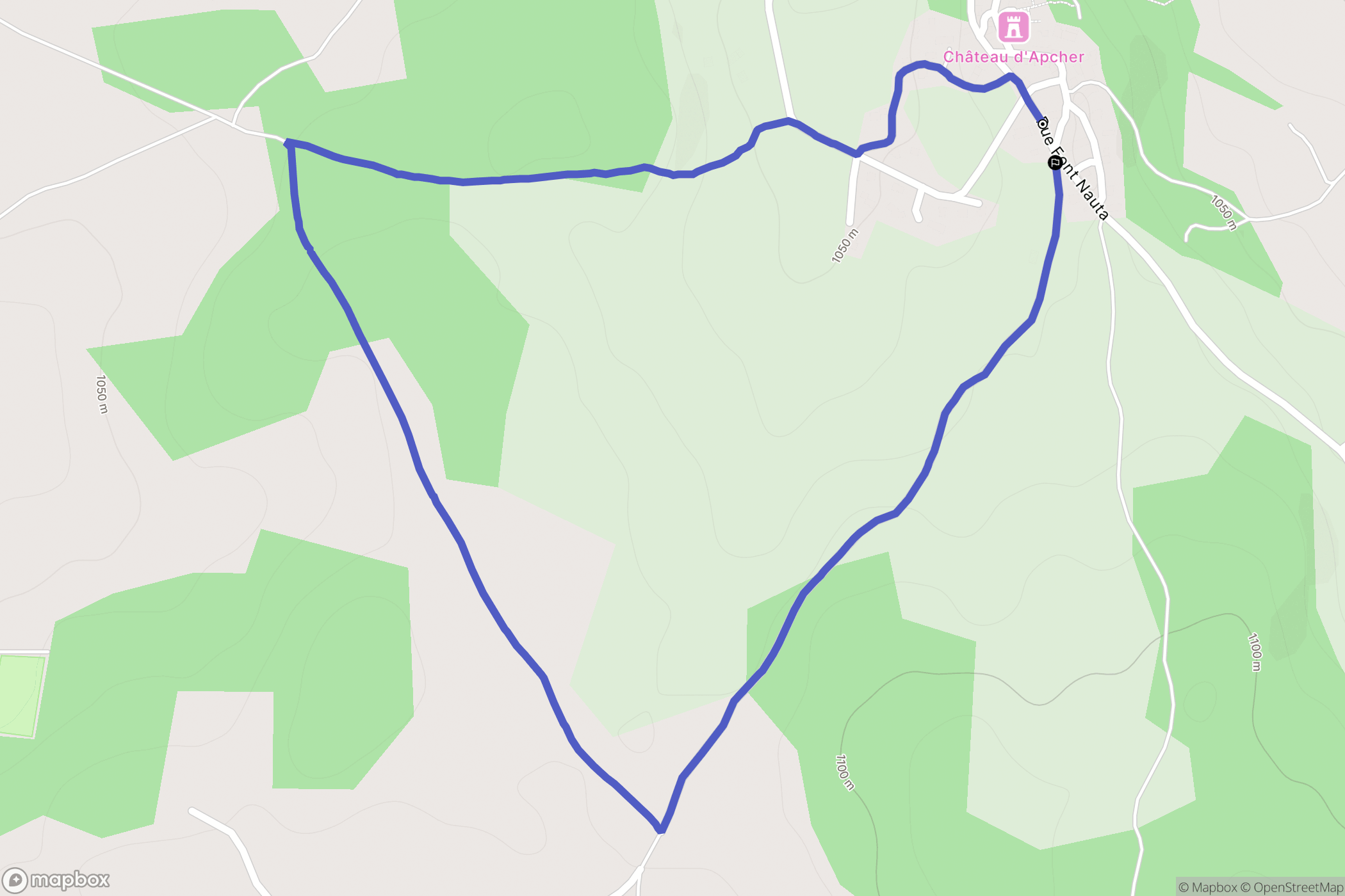 Prunières : carte du parcours de randonnée - France