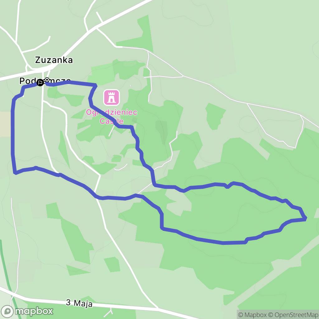 Podzamcze: mapa trasy - Poland