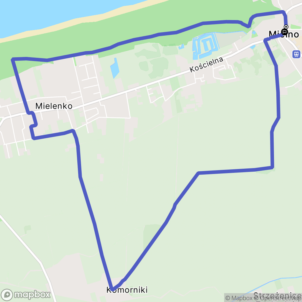 Mielno: mapa trasy - Poland