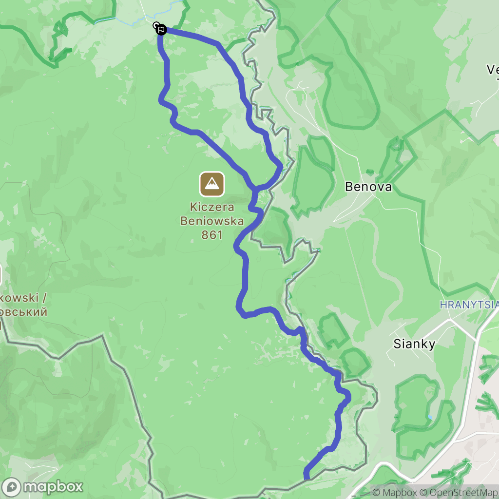 Beniowa: mapa trasy - Poland