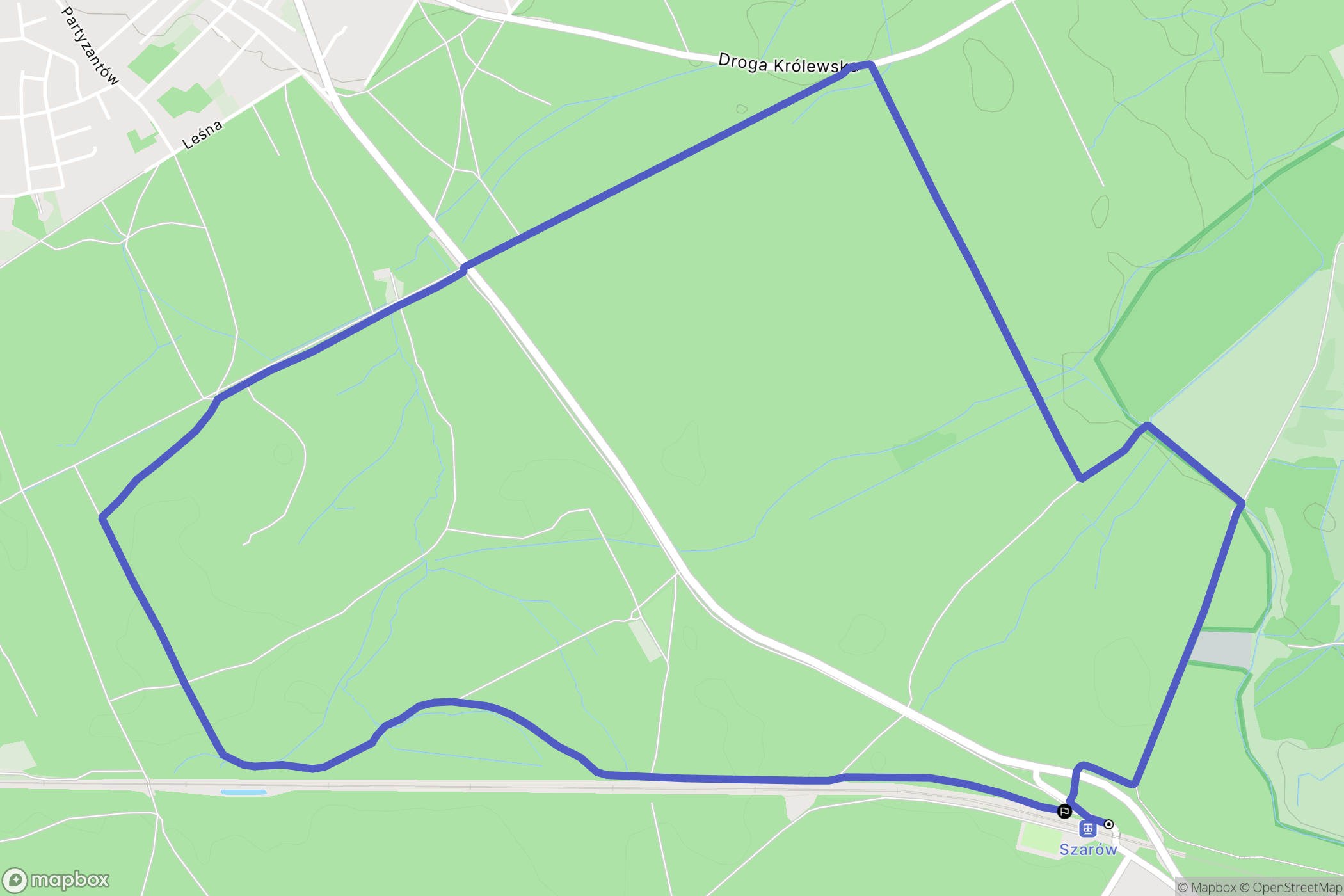 Szarów: mapa trasy - Poland