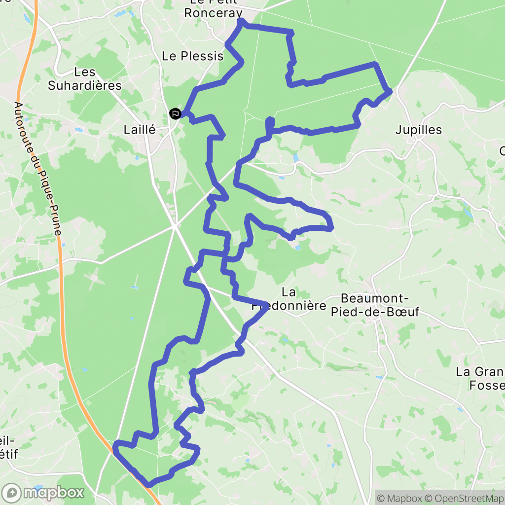 Marigné-Laillé : carte du parcours de randonnée - France