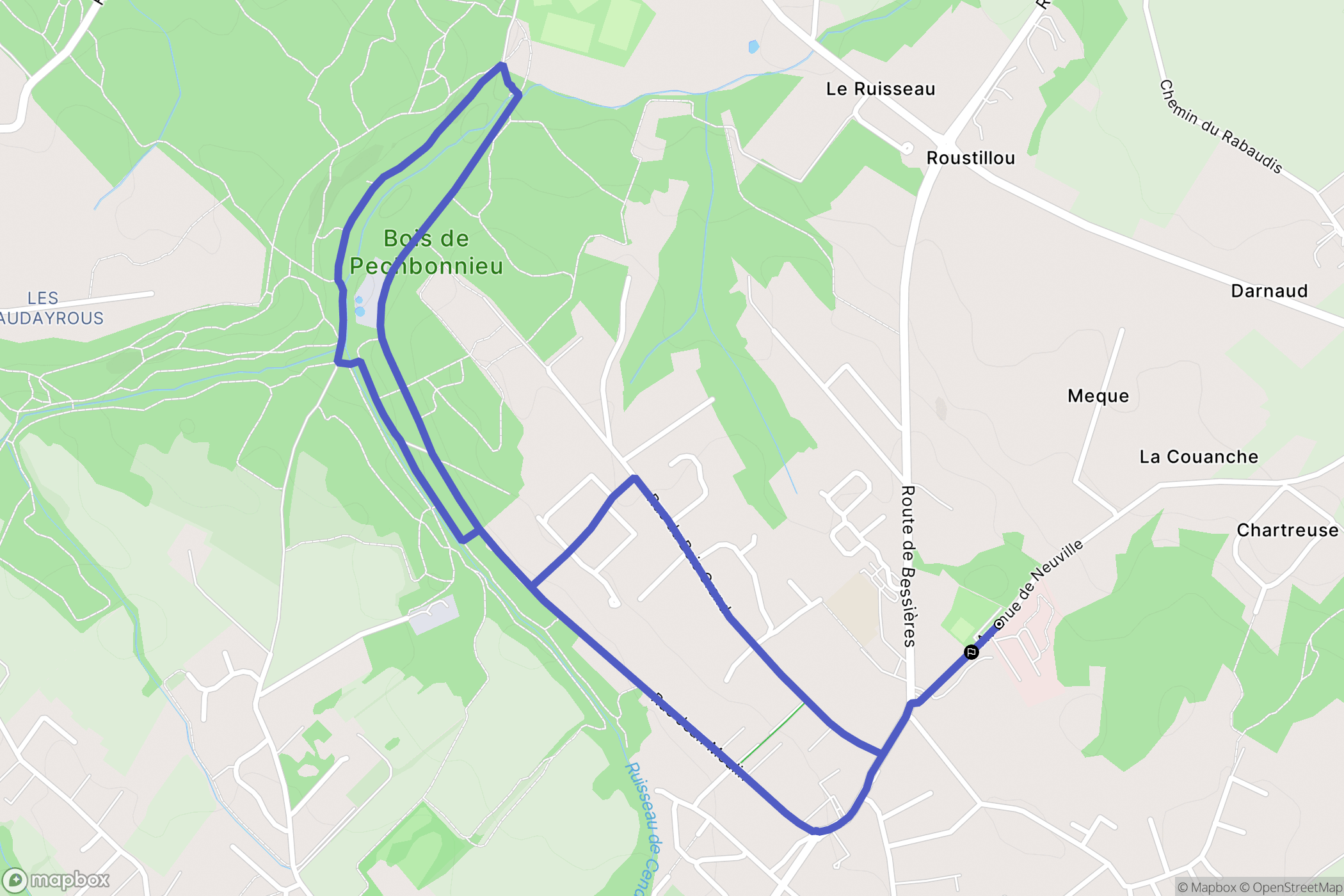 Montberon : carte du parcours de randonnée - France