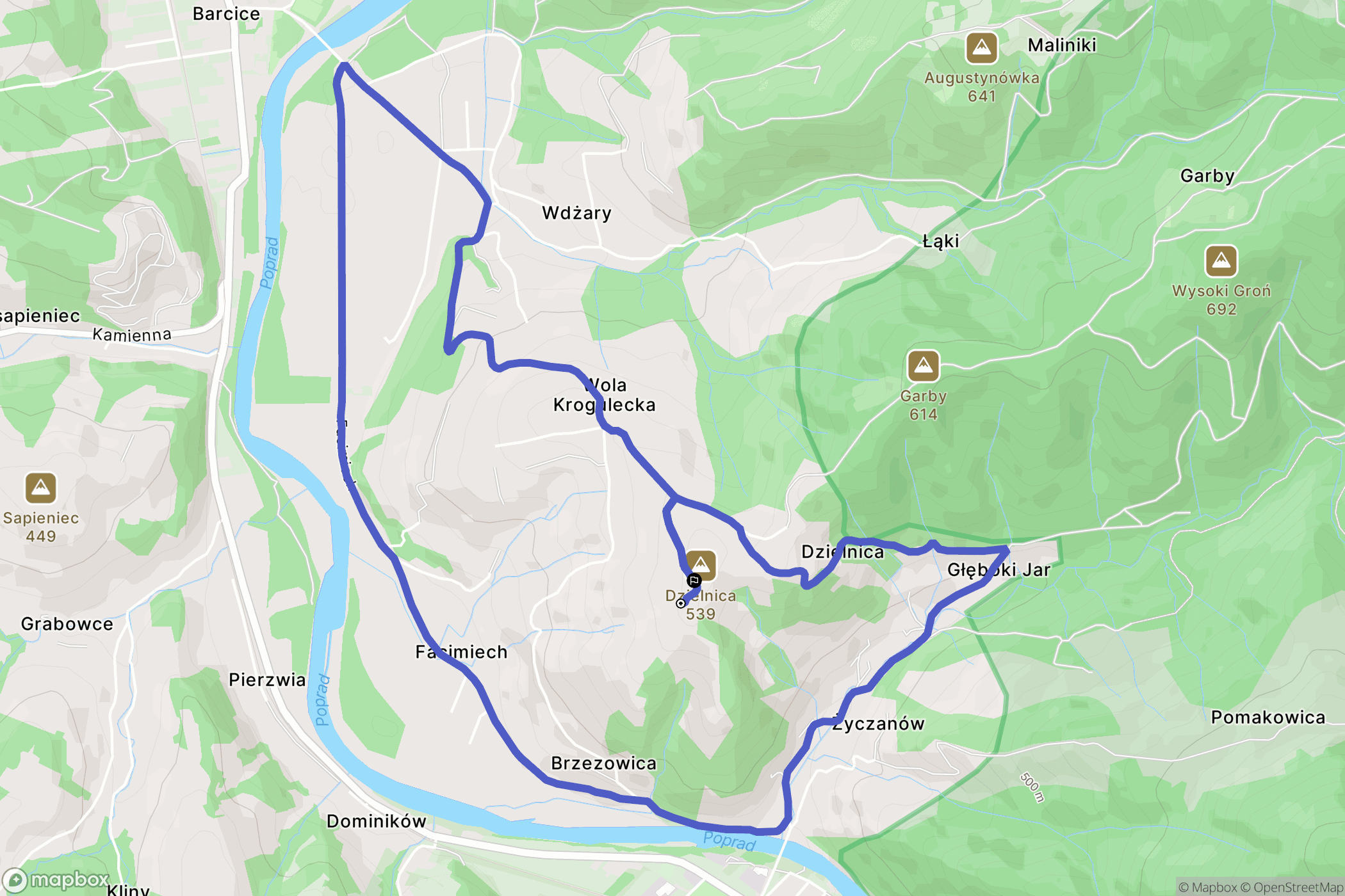 Wola Krogulecka: mapa trasy - Poland