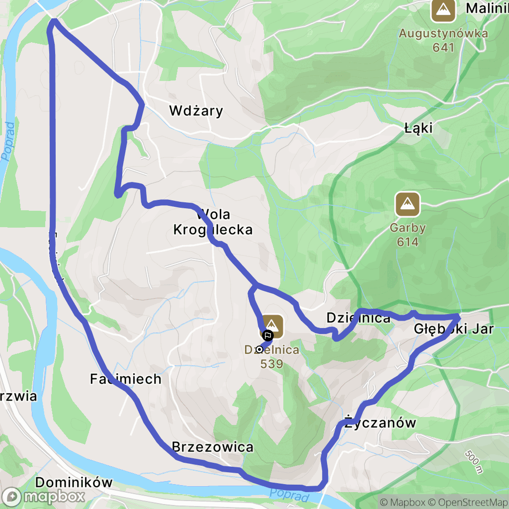Wola Krogulecka: mapa trasy - Poland