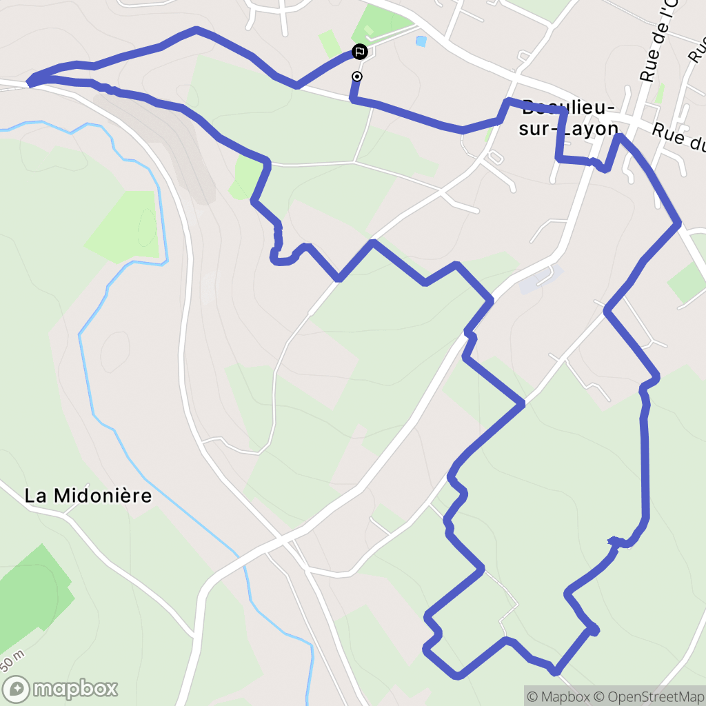 Beaulieu-sur-Layon : carte du parcours de randonnée - France