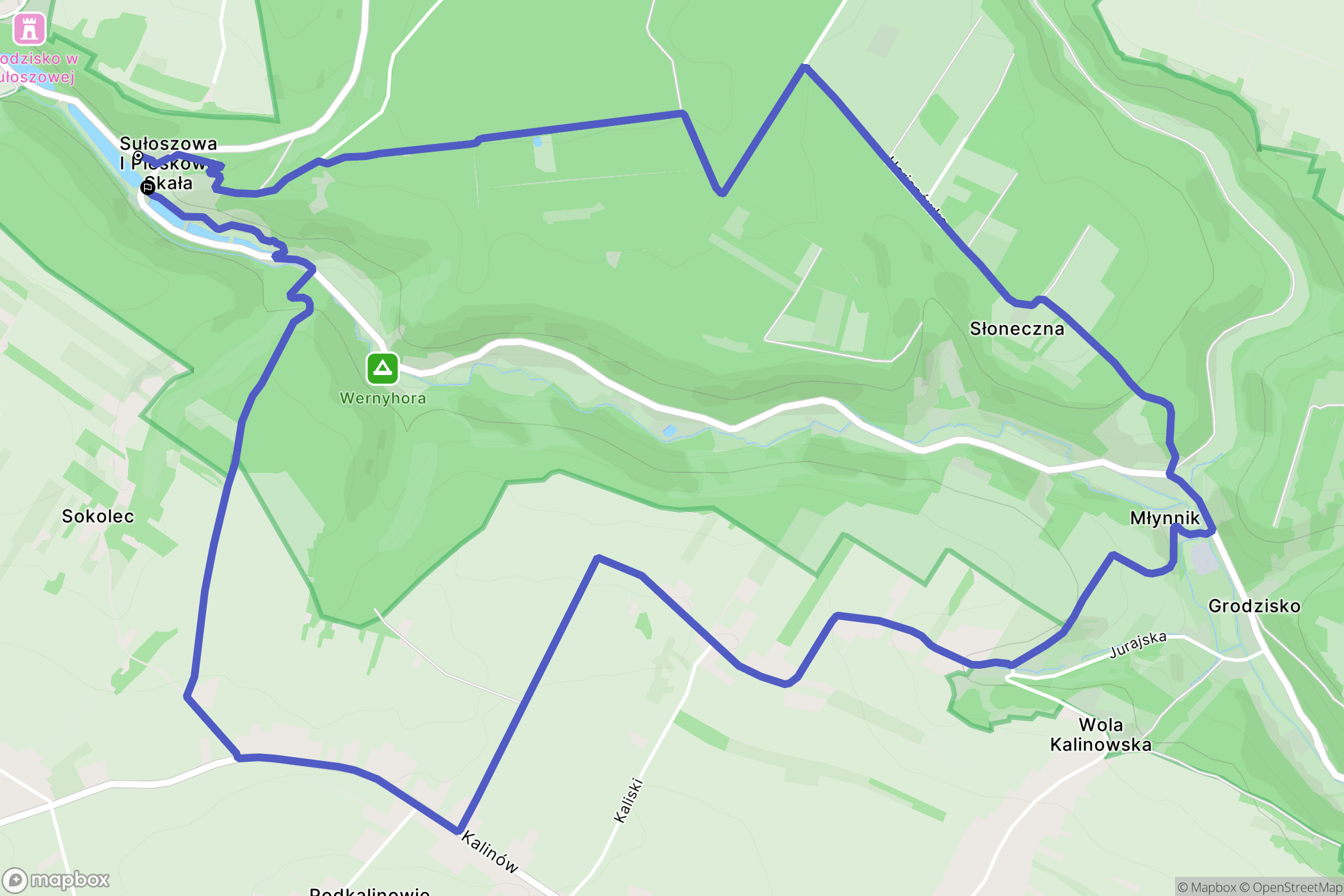 Sułoszowa: mapa trasy - Poland