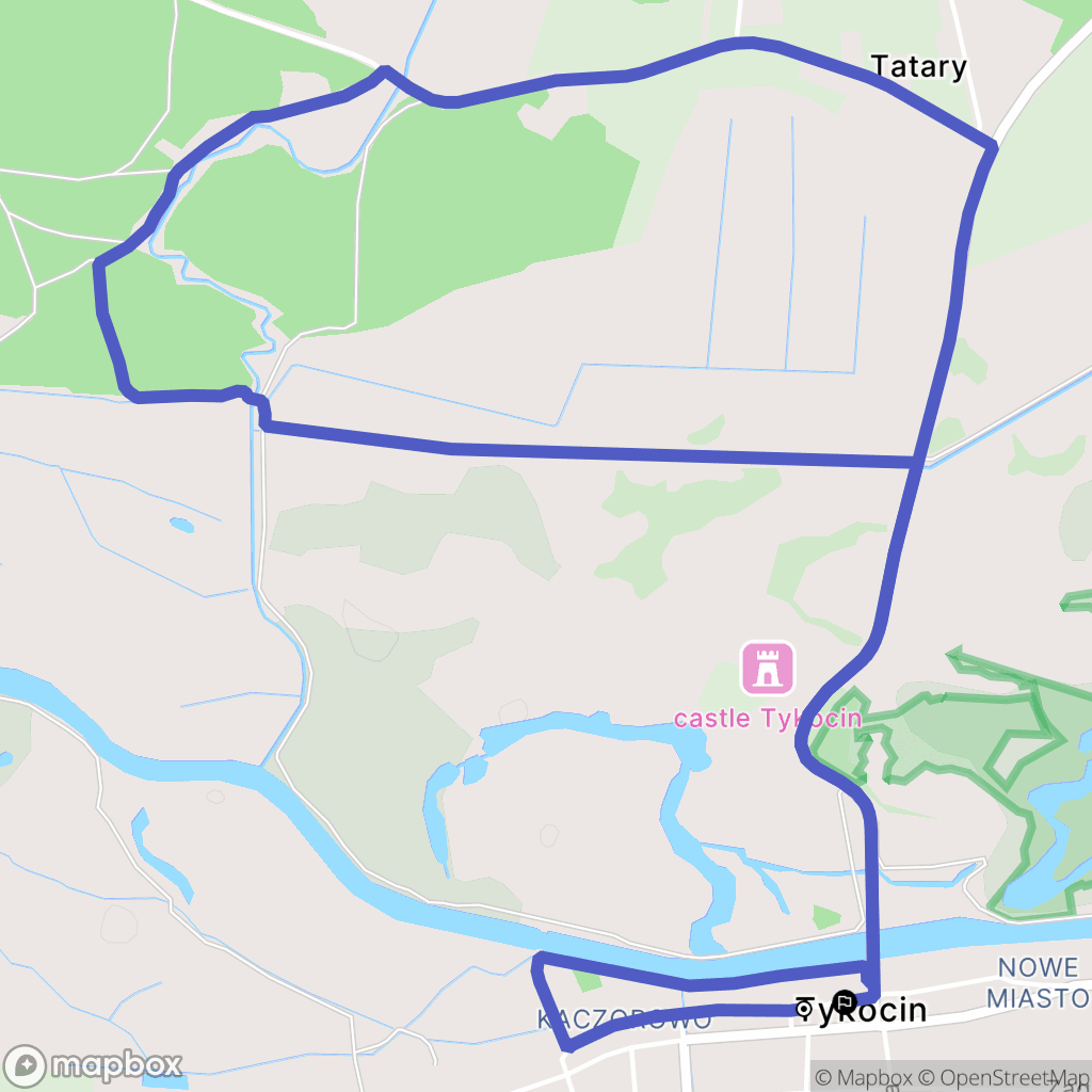 Tykocin: mapa trasy - Poland