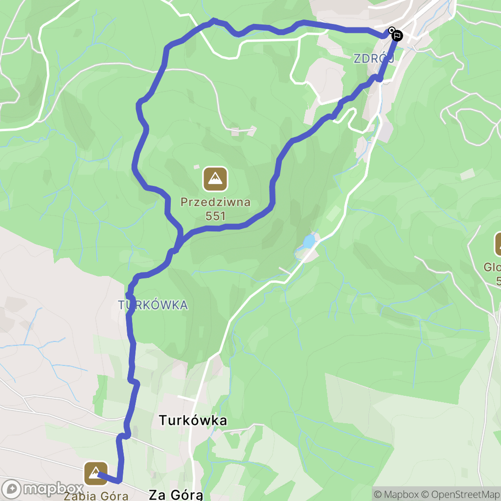 Iwonicz-Zdrój: mapa trasy - Poland