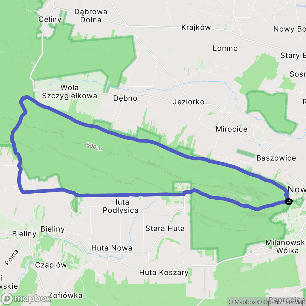 Nowa Słupia: mapa trasy - Poland