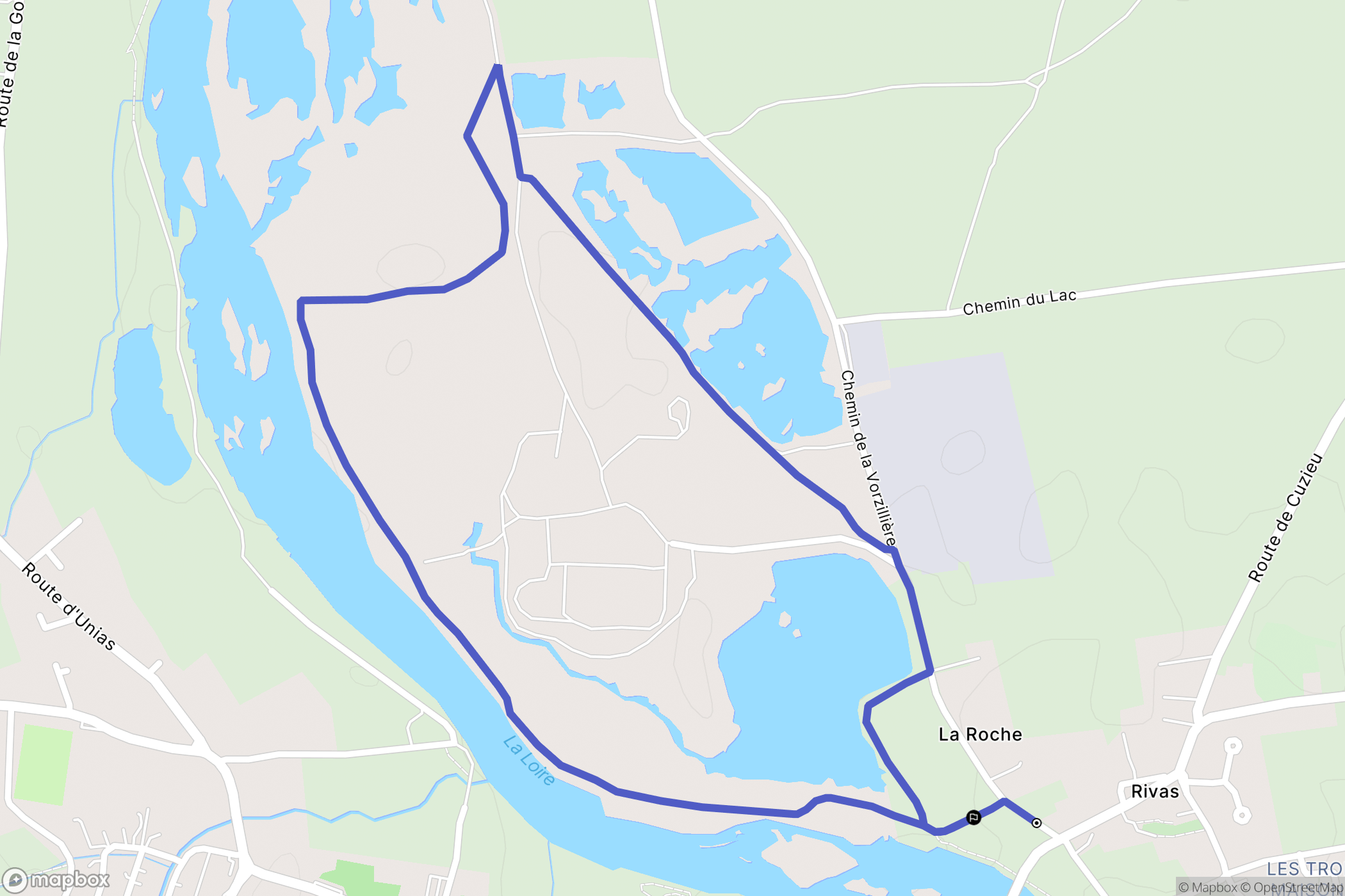 Rivas : carte du parcours de randonnée - France