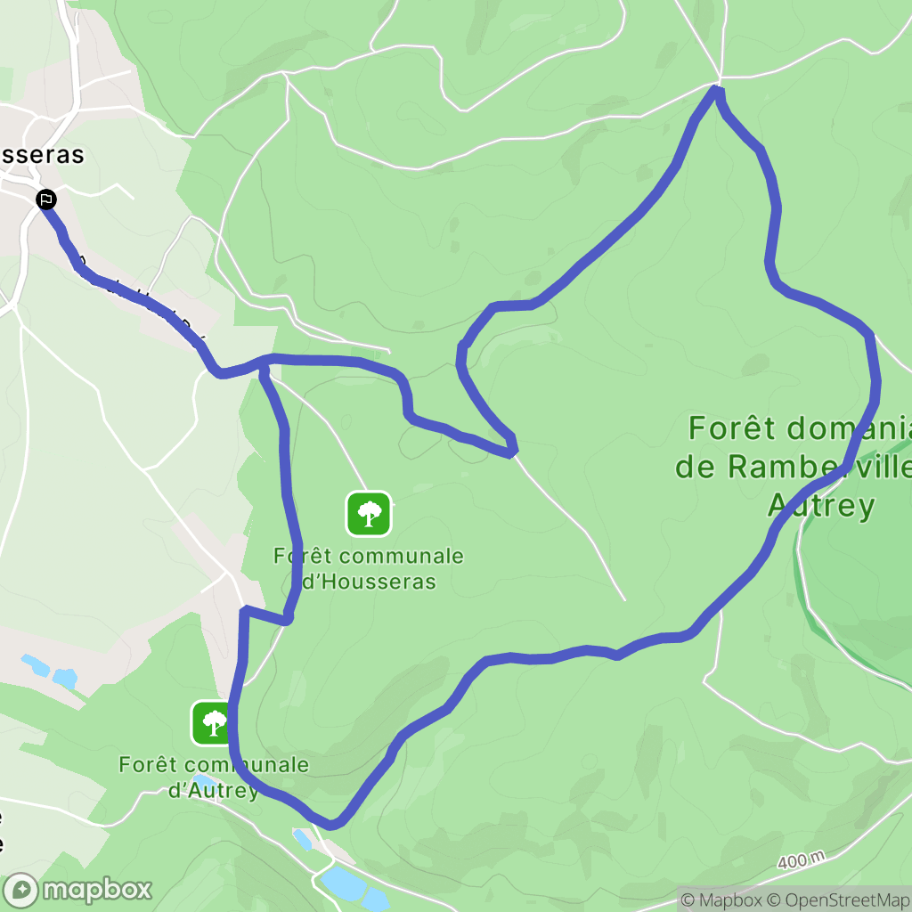Housseras : carte du parcours de randonnée - France