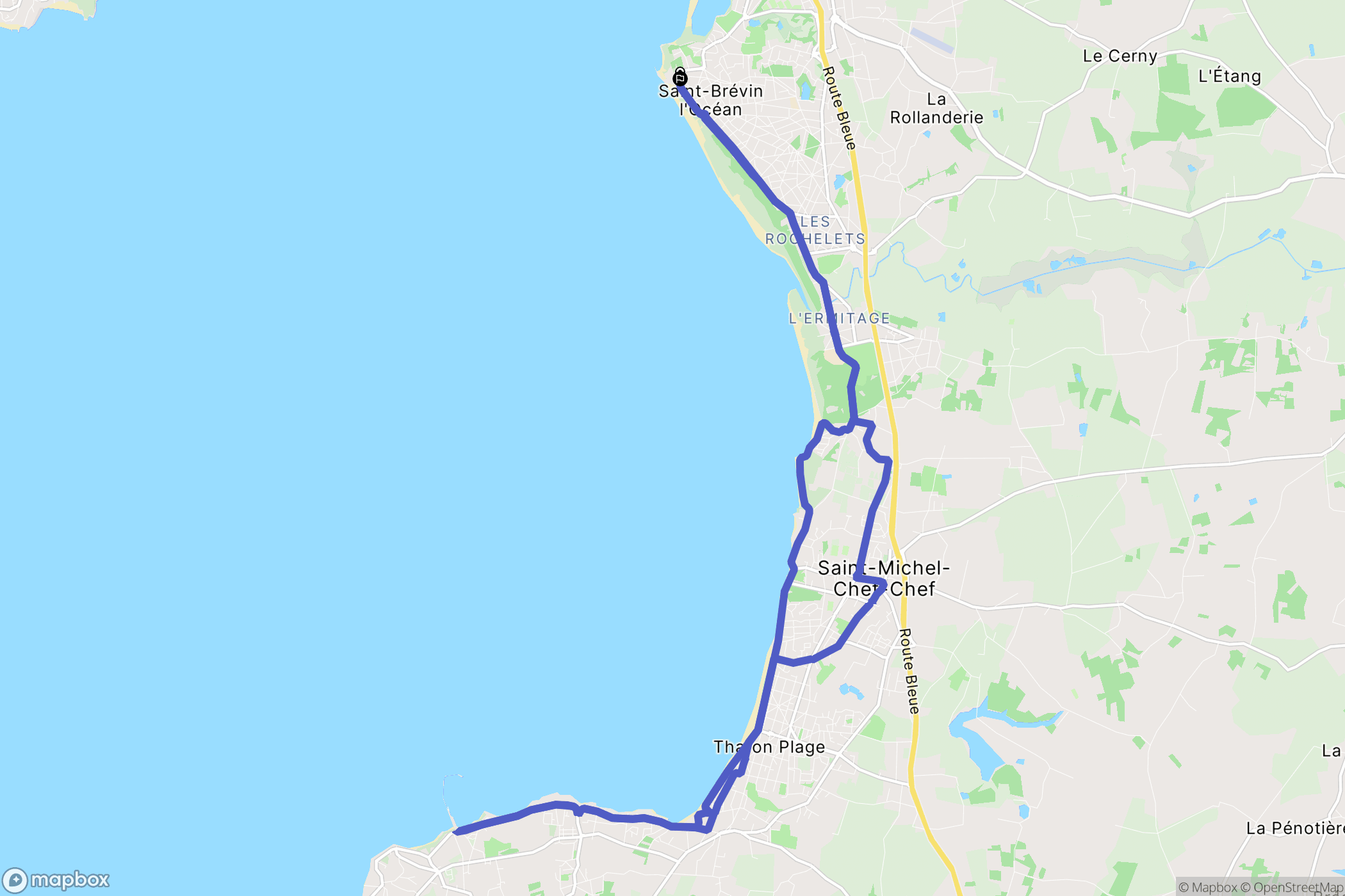 Saint-Brevin-les-Pins : carte du parcours de randonnée - France