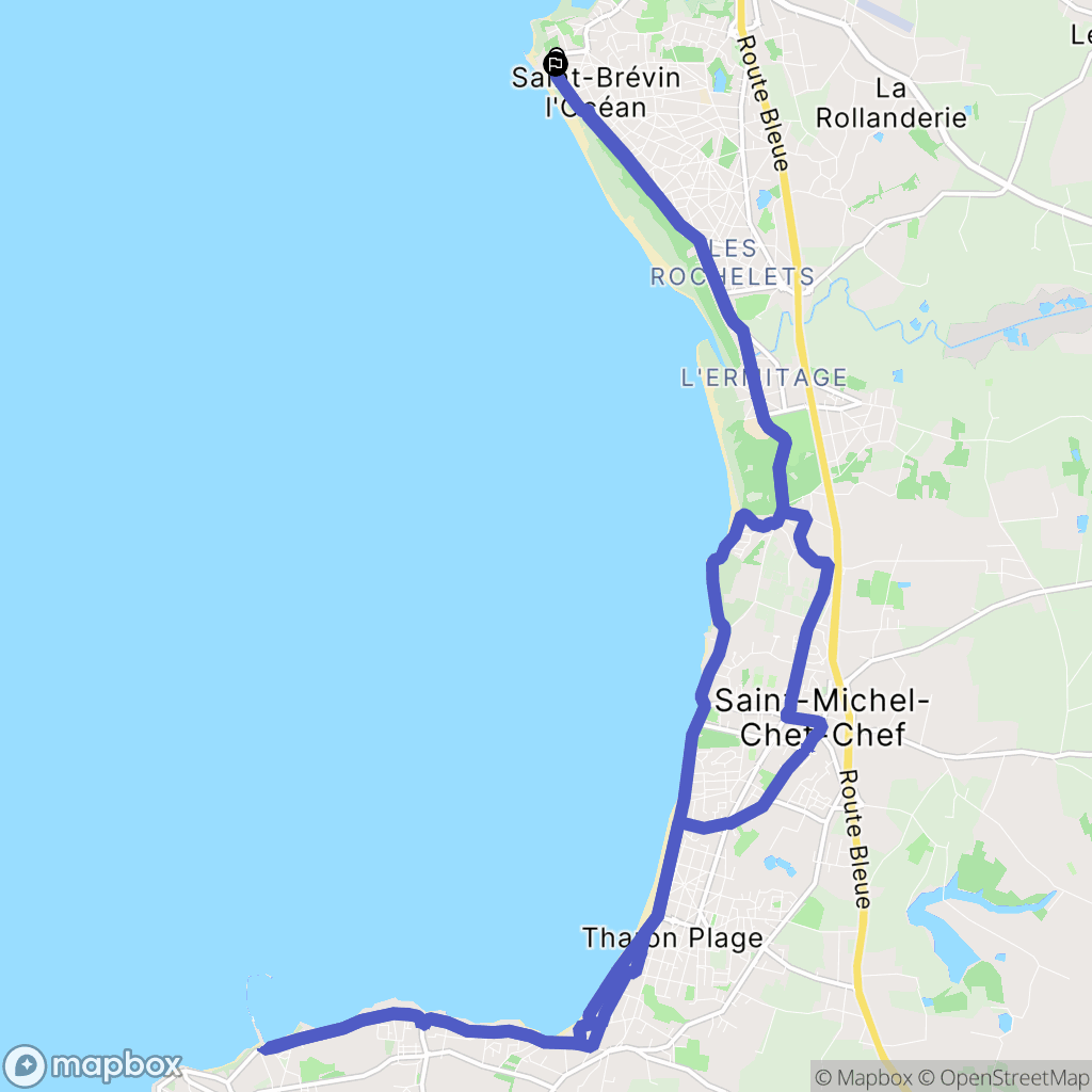 Saint-Brevin-les-Pins : carte du parcours de randonnée - France