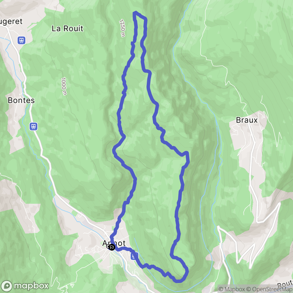 Annot : carte du parcours de randonnée - France