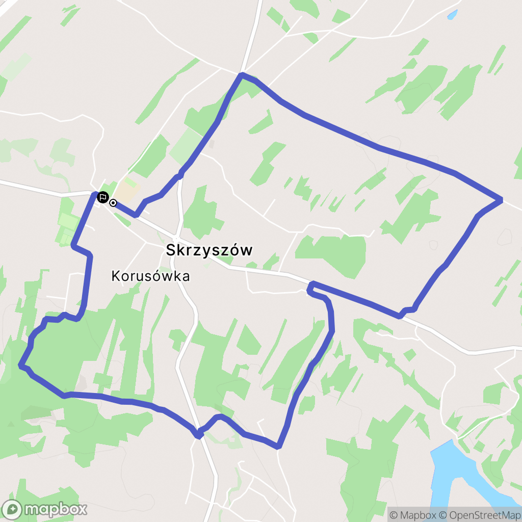 Skrzyszów: mapa trasy - Poland
