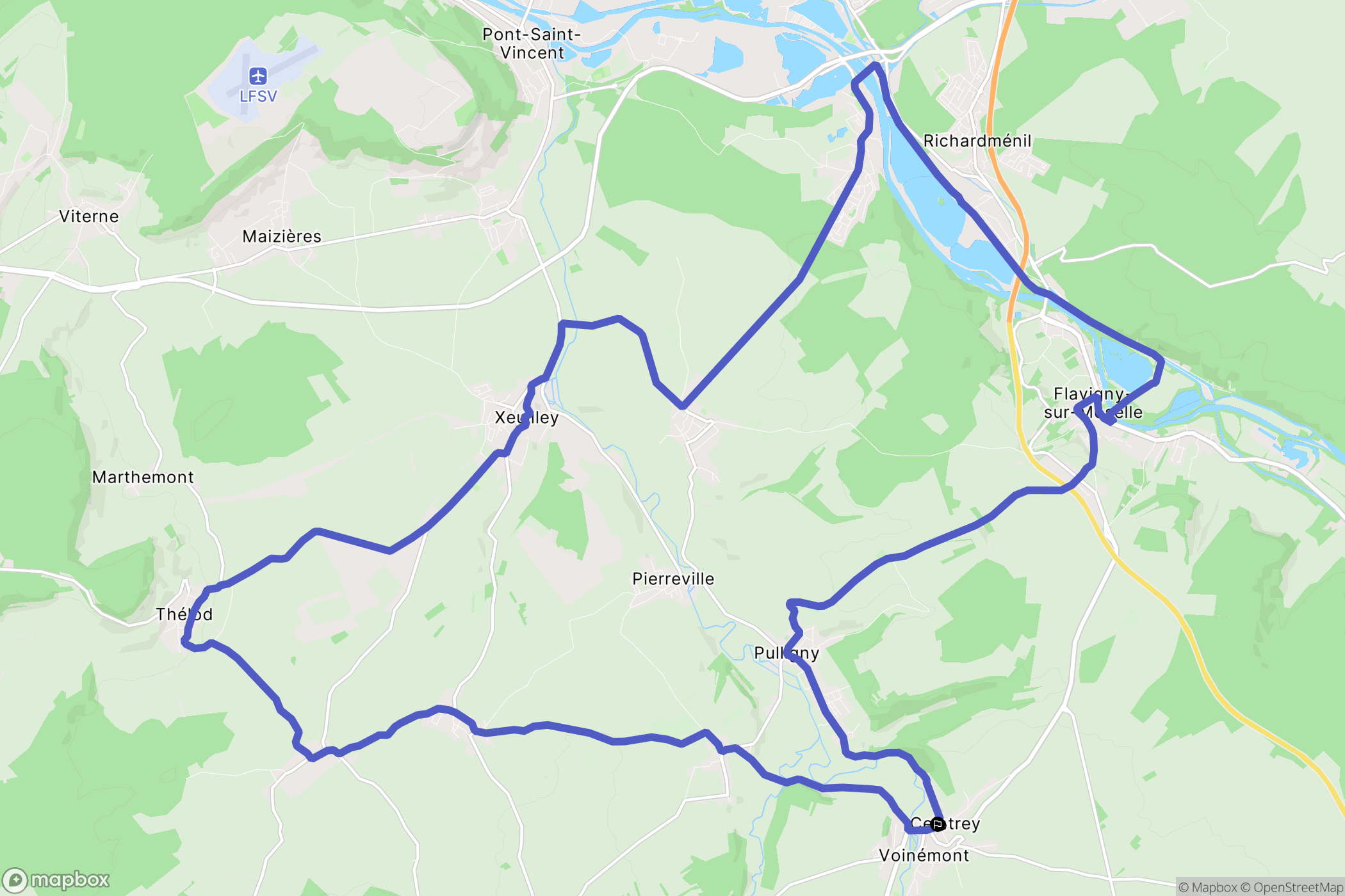 Ceintrey : carte du parcours de randonnée - France