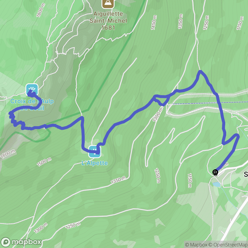 Plateau-des-Petites-Roches : carte du parcours de randonnée - France