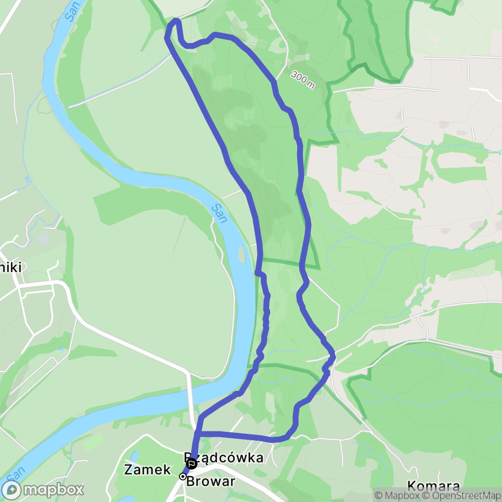 Krasiczyn: mapa trasy - Poland