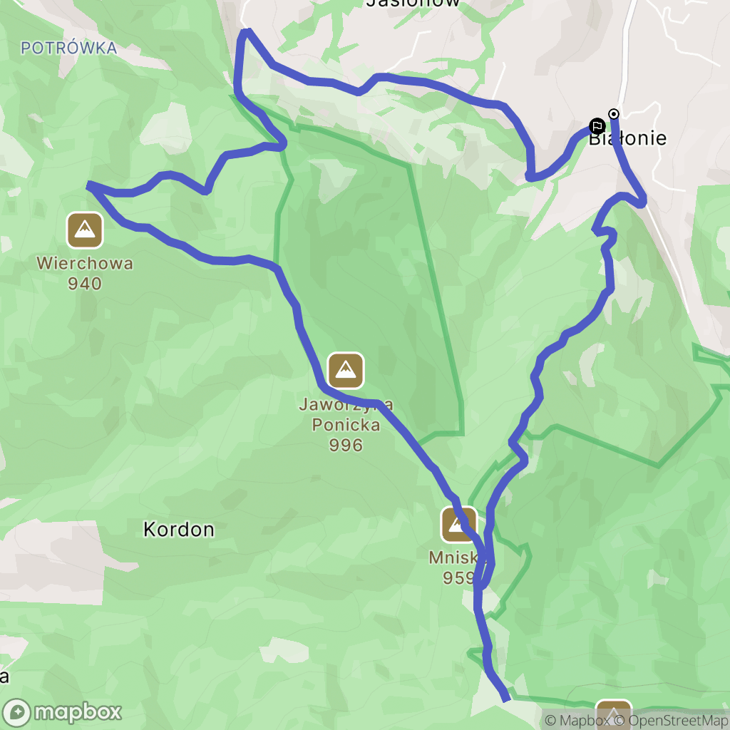 Poręba Wielka: mapa trasy - Poland