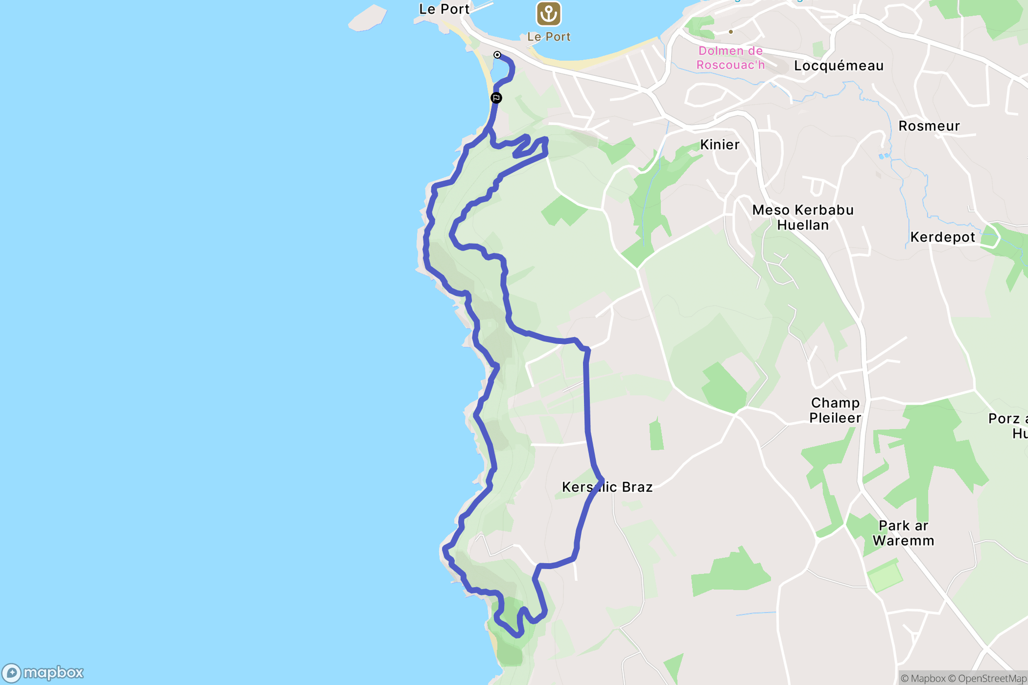 Trédrez-Locquémeau : carte du parcours de randonnée - France