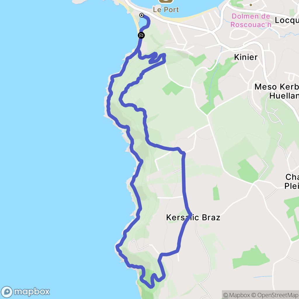 Trédrez-Locquémeau : carte du parcours de randonnée - France