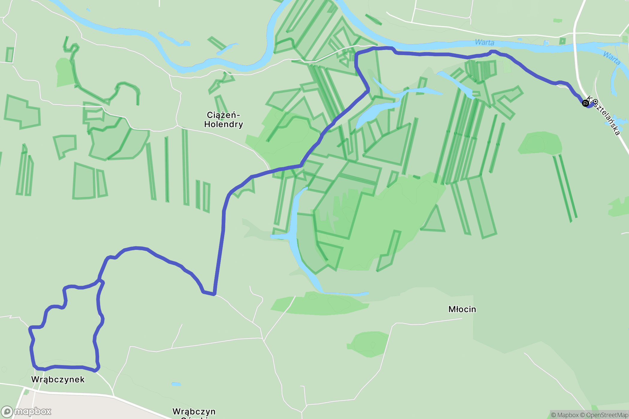 Ląd: mapa trasy - Poland