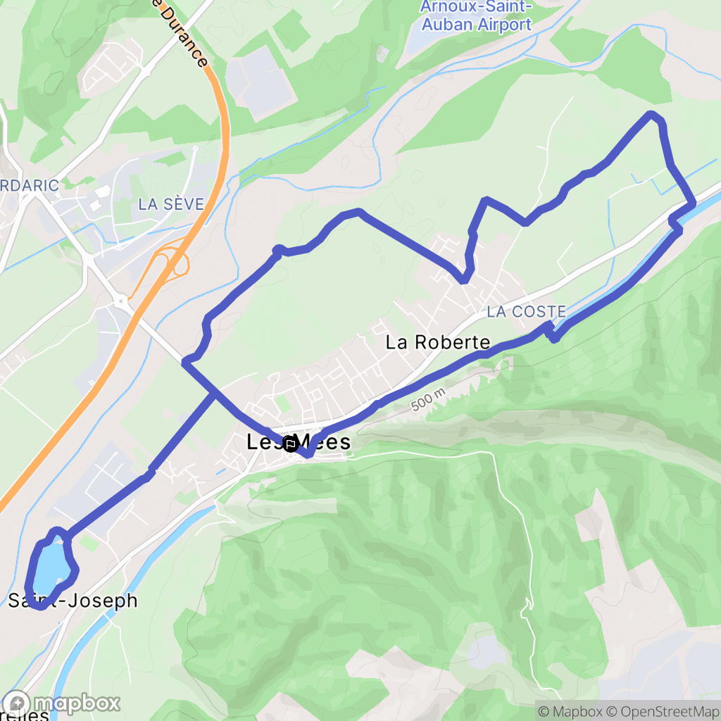 Les Mées : carte du parcours de randonnée - France