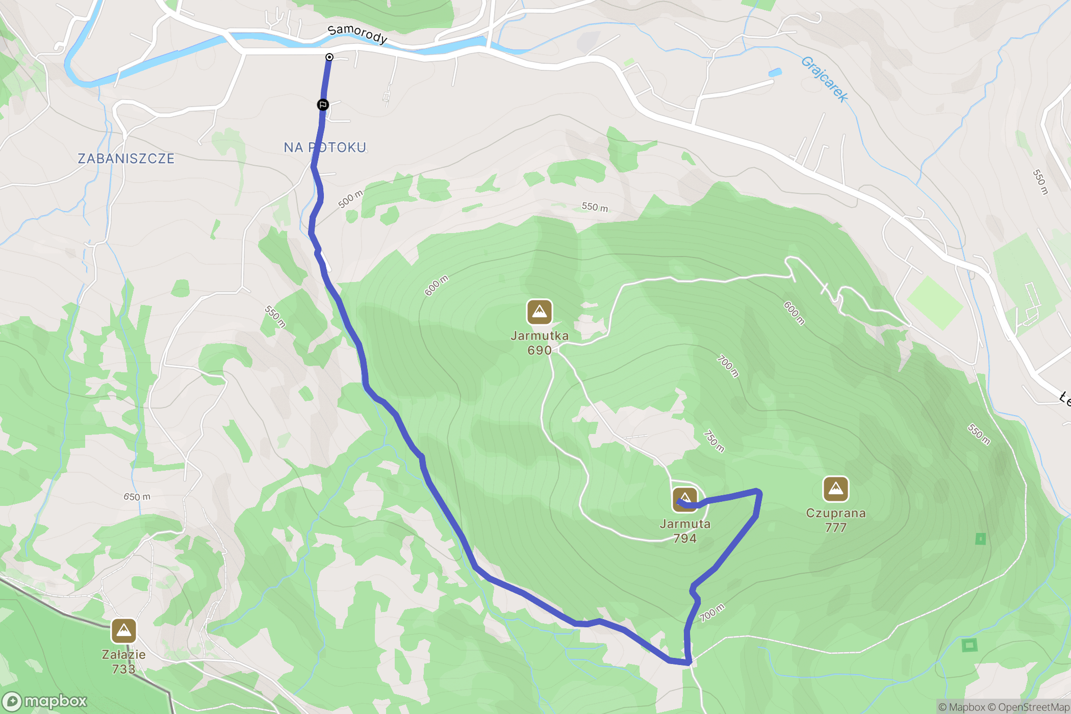 Szczawnica: mapa trasy - Poland