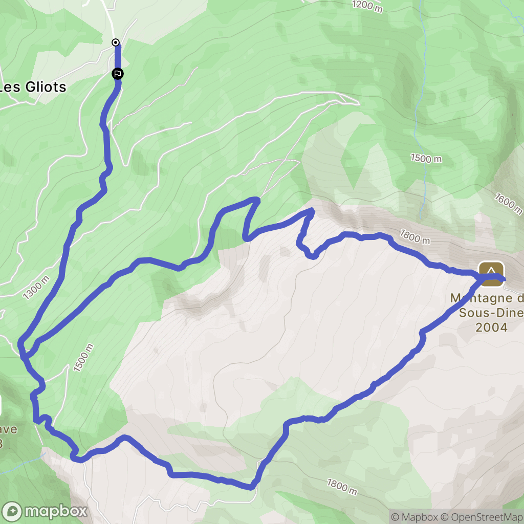 Fillière : carte du parcours de randonnée - France