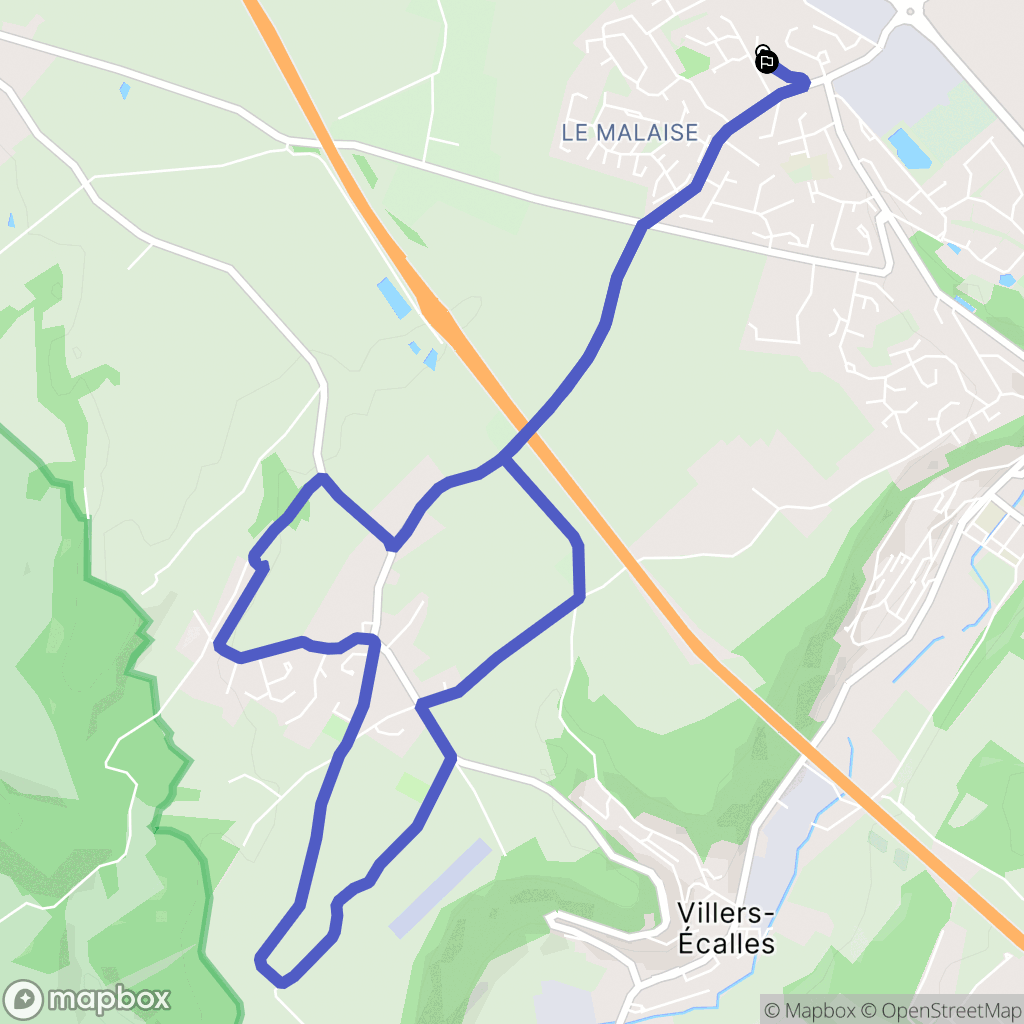 Barentin : carte du parcours de randonnée - France