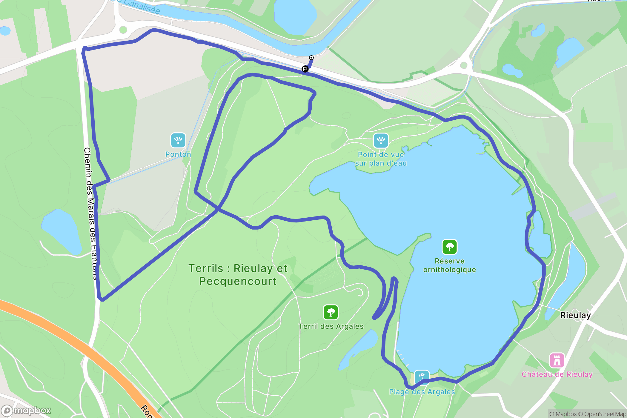 Pecquencourt : carte du parcours de randonnée - France