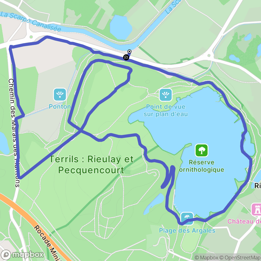 Pecquencourt : carte du parcours de randonnée - France