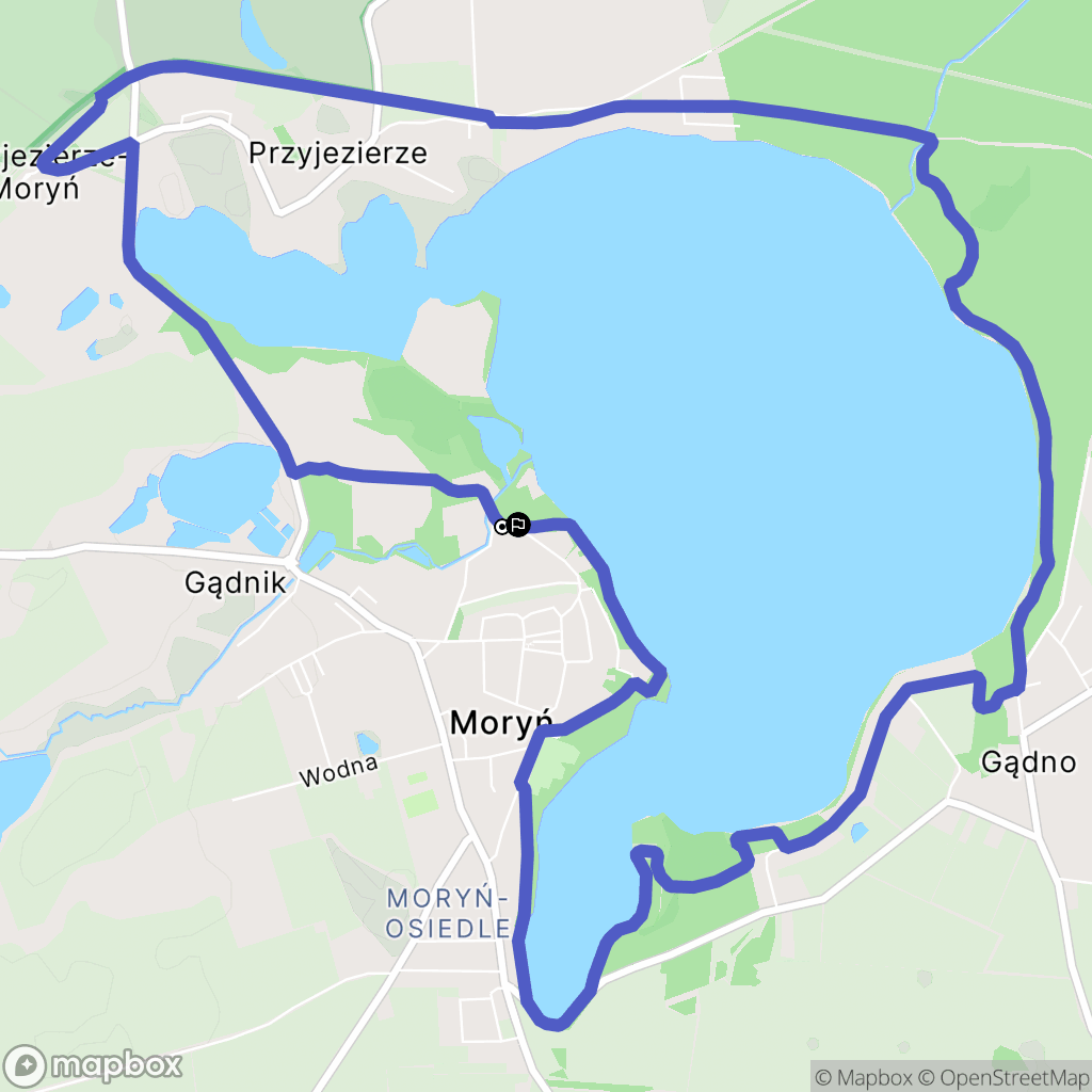 Moryń: mapa trasy - Poland