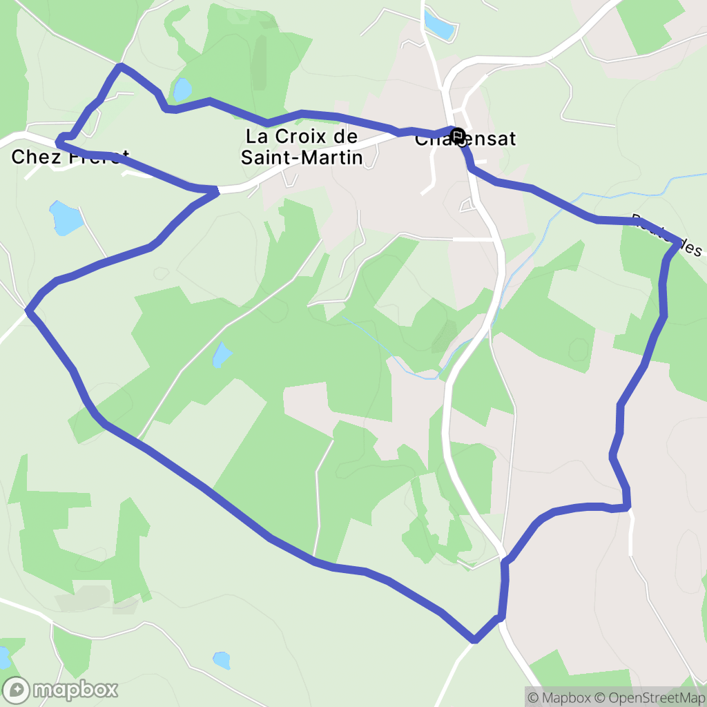 Charensat : carte du parcours de randonnée - France