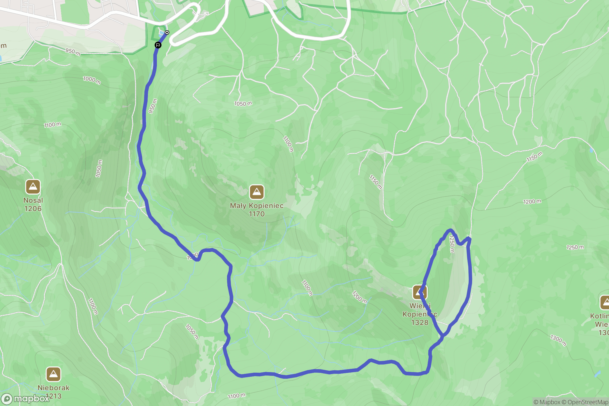 Zakopane: mapa trasy - Poland