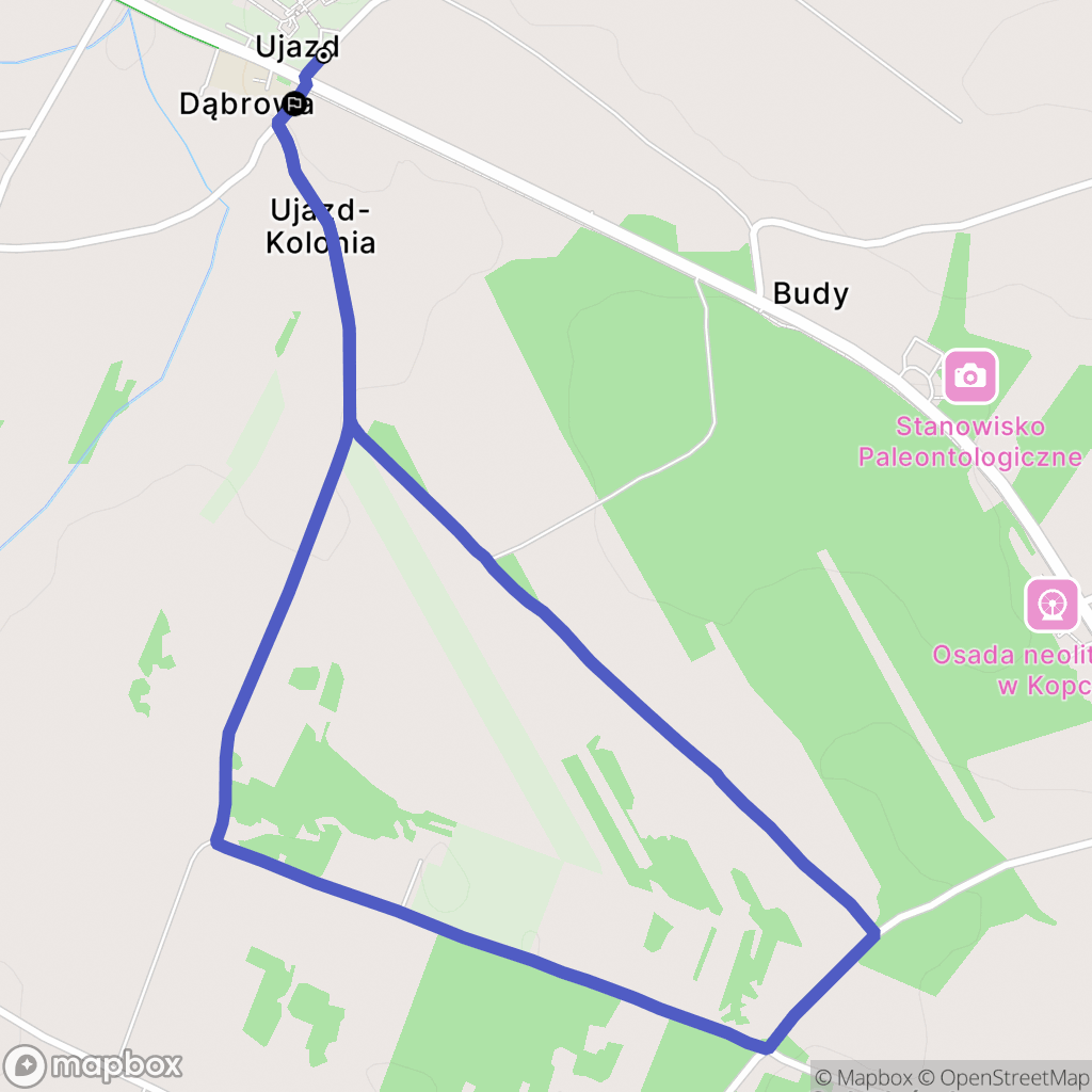 Ujazd: mapa trasy - Poland