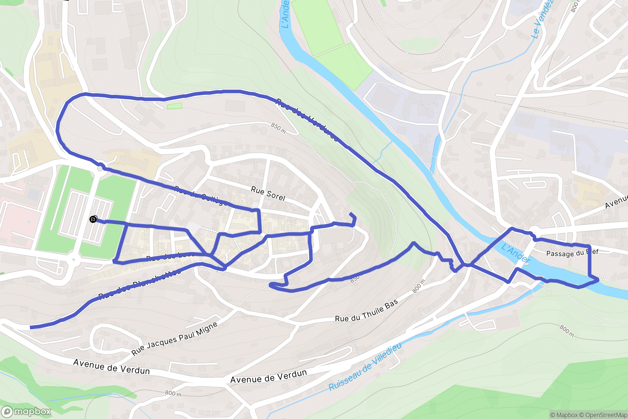 Saint-Flour : carte du parcours de randonnée - France