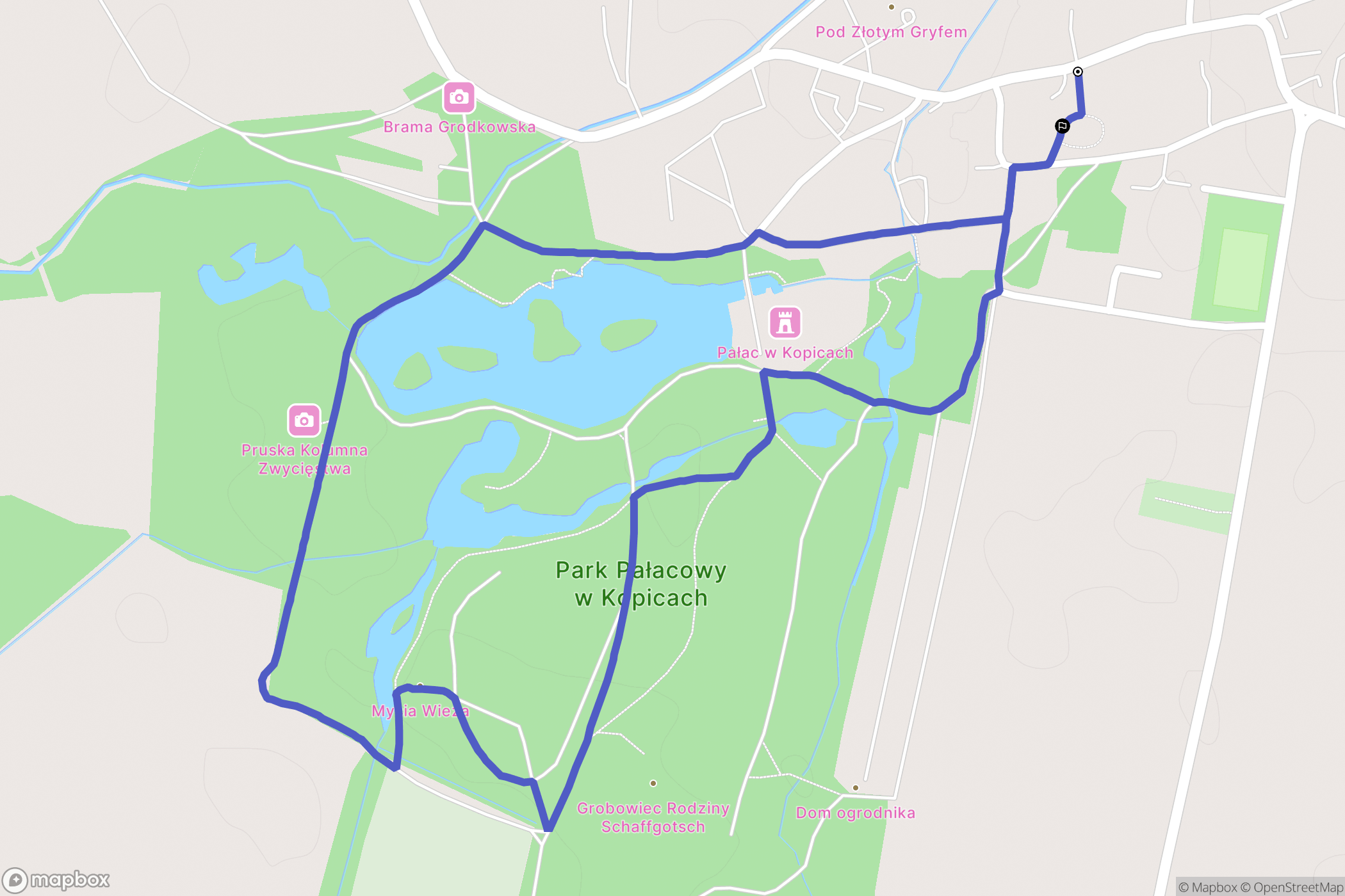 Kopice: mapa trasy - Poland