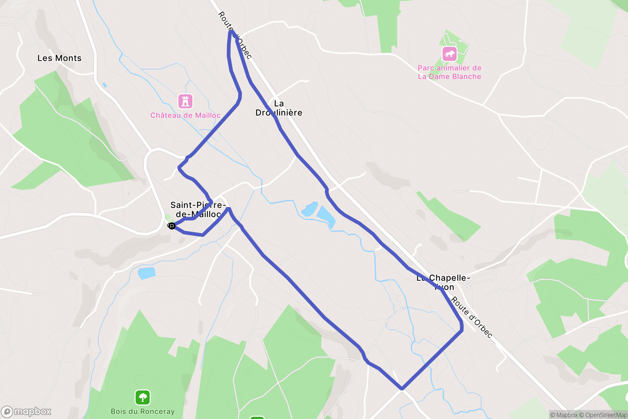 Valorbiquet : carte du parcours de randonnée - France