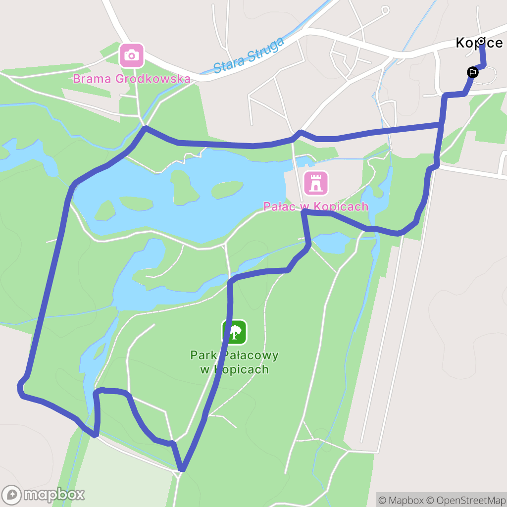 Kopice: mapa trasy - Poland