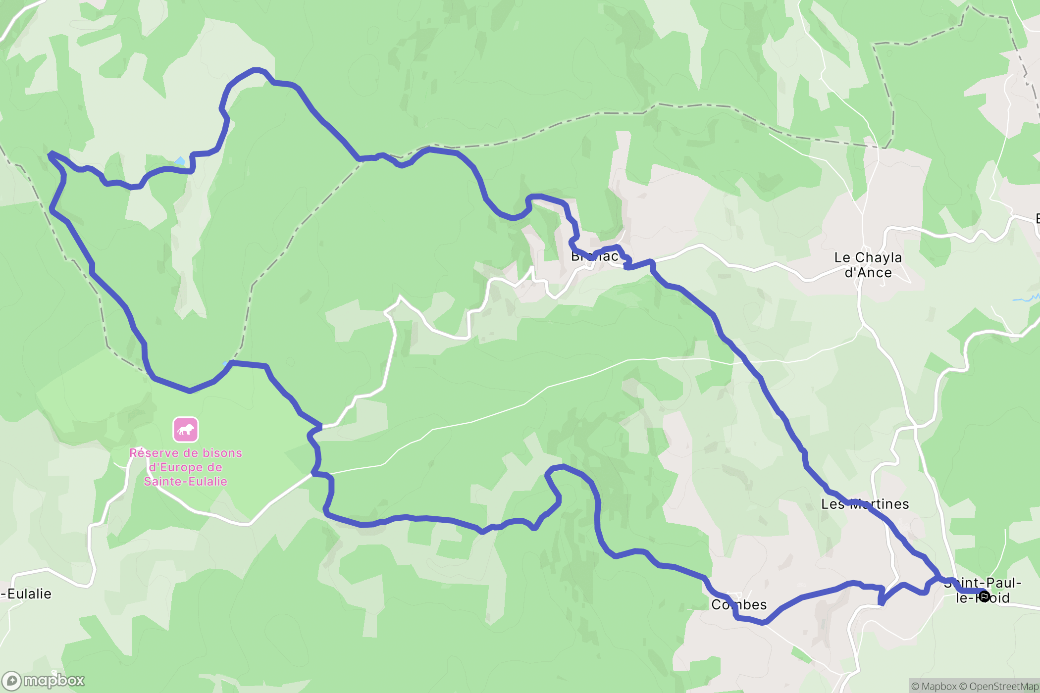Saint-Paul-le-Froid : carte du parcours de randonnée - France