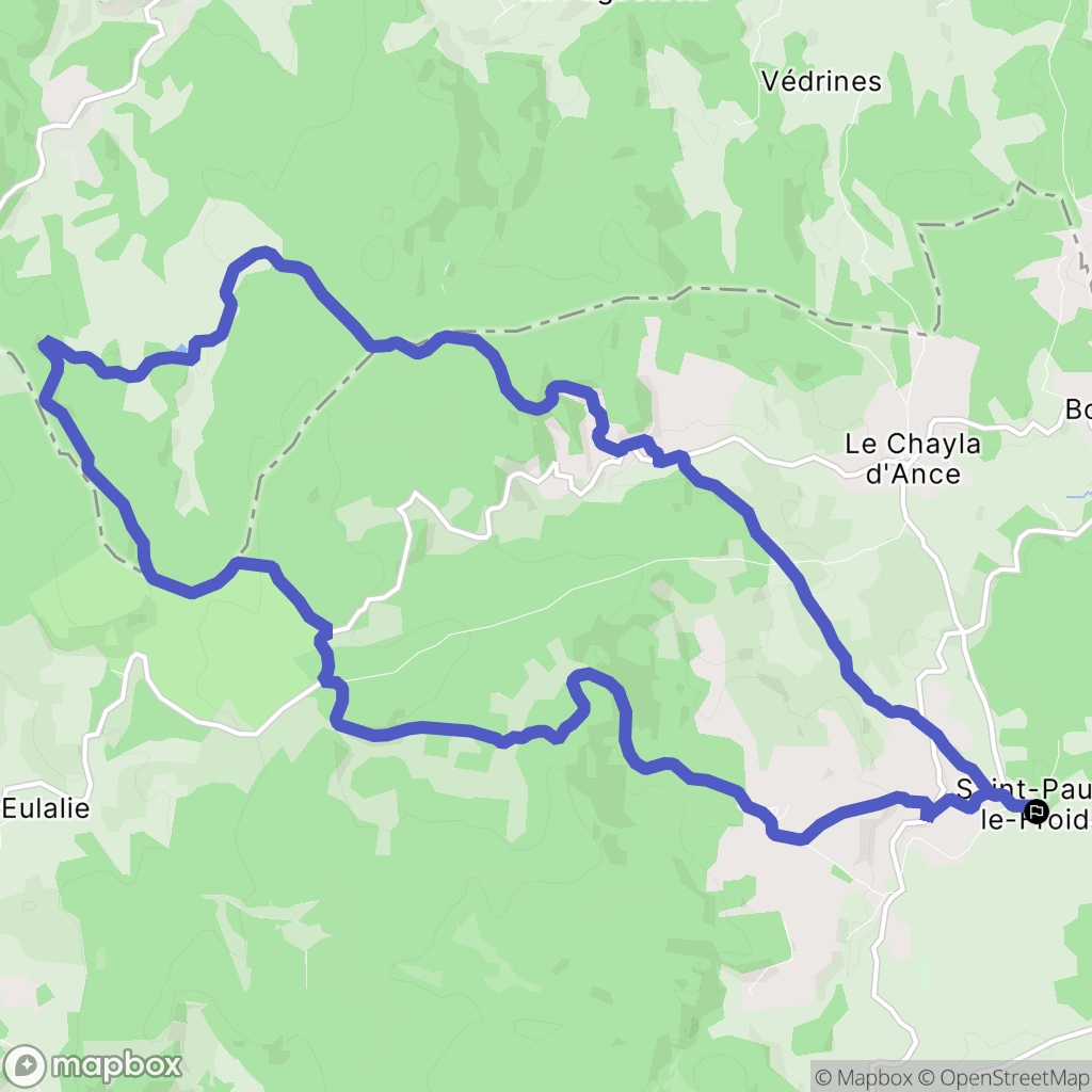 Saint-Paul-le-Froid : carte du parcours de randonnée - France