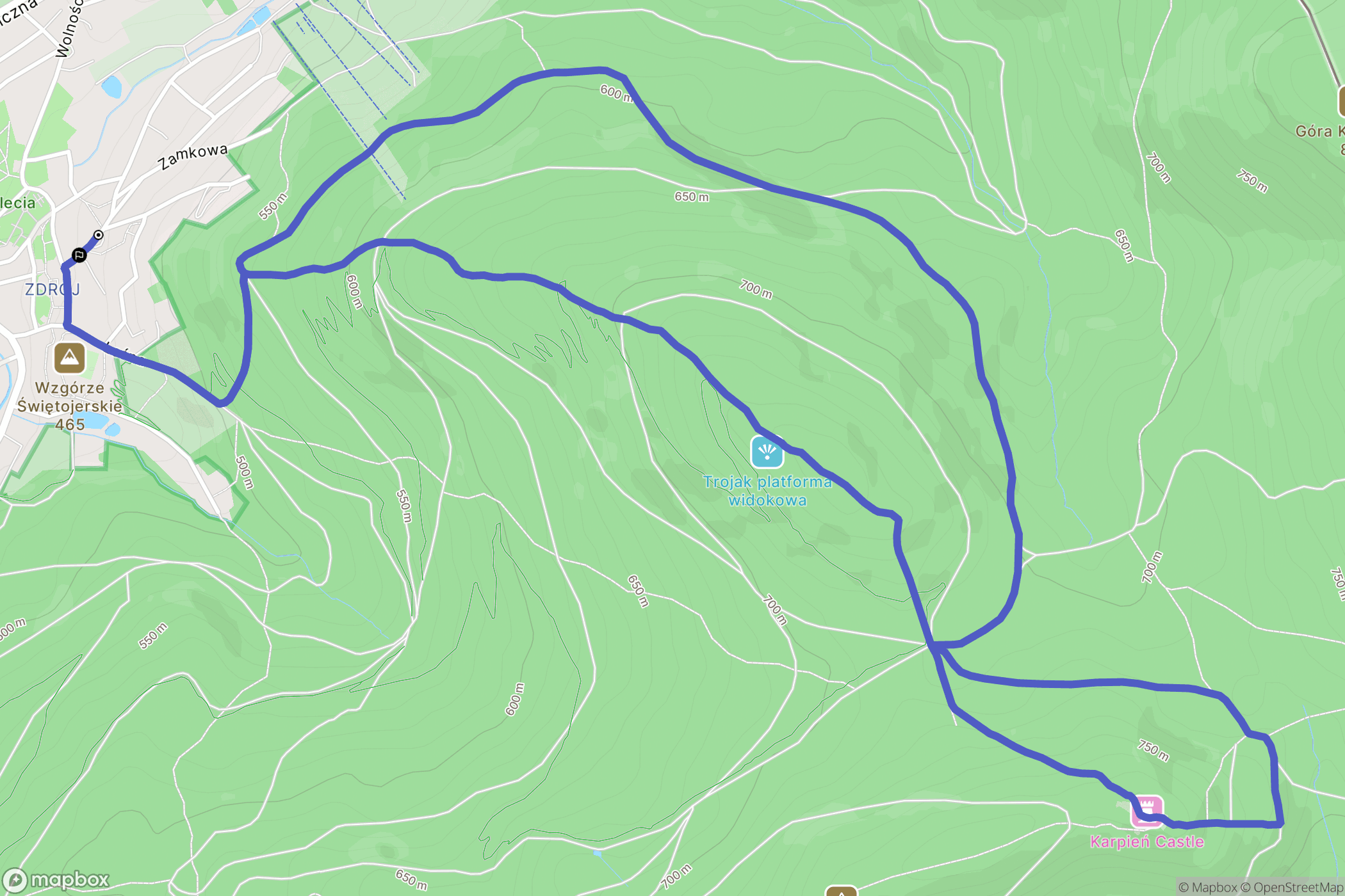 Lądek-Zdrój: mapa trasy - Poland