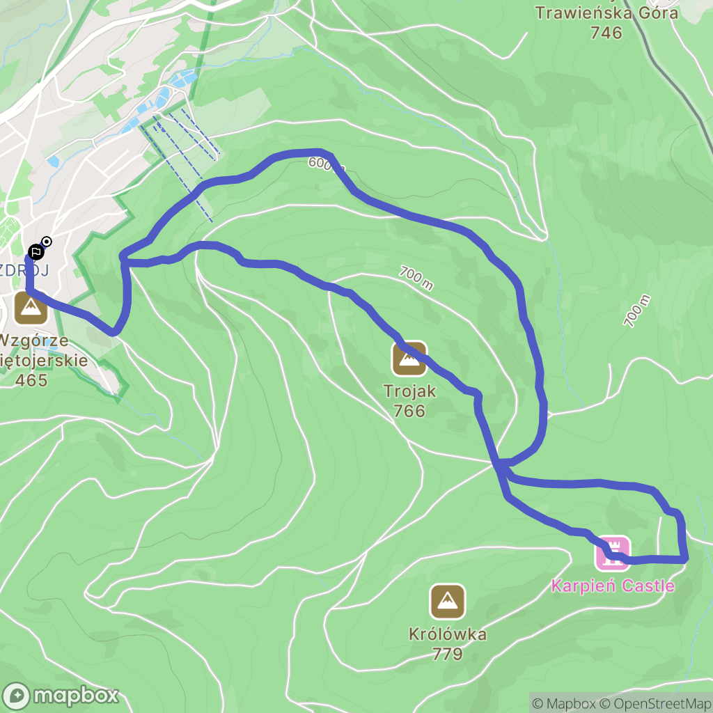 Lądek-Zdrój: mapa trasy - Poland